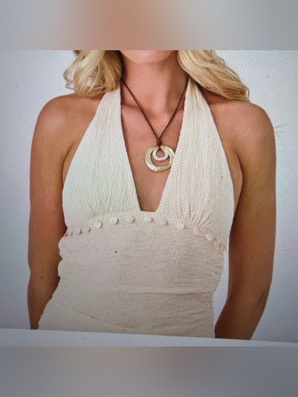 Women’s Halter Tank Top in Cream